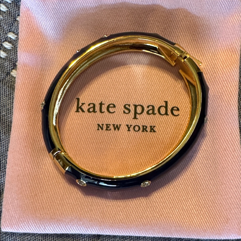 NWT Kate Spade Navy and Gold Bracelet with Crystal Accents